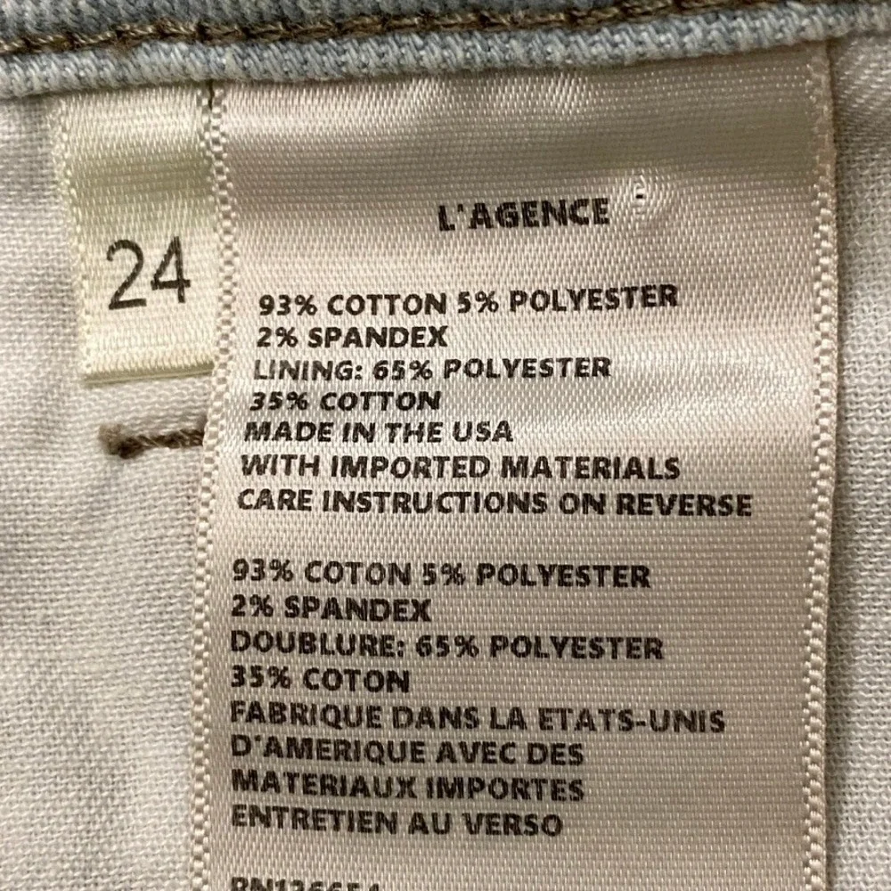 L'AGENCE High Line Skinny High Rise in Fade Out‎ Blue Light Wash Baddie Jeans 24